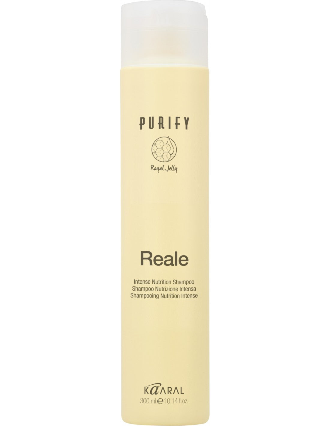 PURIFY REALE ✫ Šampūnas dažytiems, pažeistiems plaukams (su bičių motinėlių pieneliu, be sulfatų, be parabenų), 300 ml